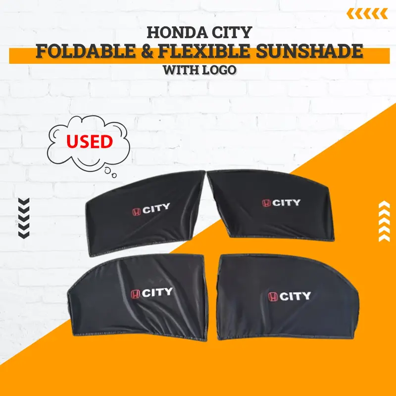 Used Honda City Foldable & Flexible Sunshade With Logo 2003 - 2006 - Damage 1
