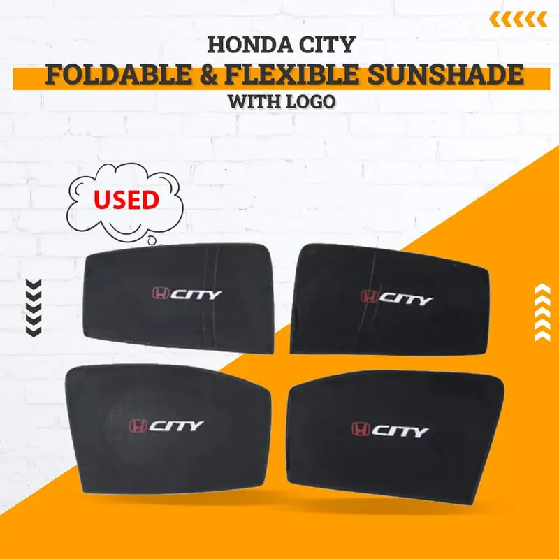 Used Honda City Foldable & Flexible Sunshade With Logo 2021 - 2025 - (Thread Issue) 1