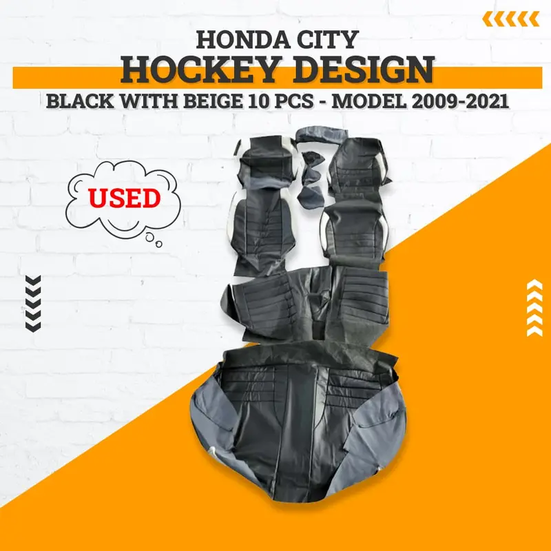 Used Honda City Hockey Design Black With Beige 10 Pcs  2008 - 2021 1