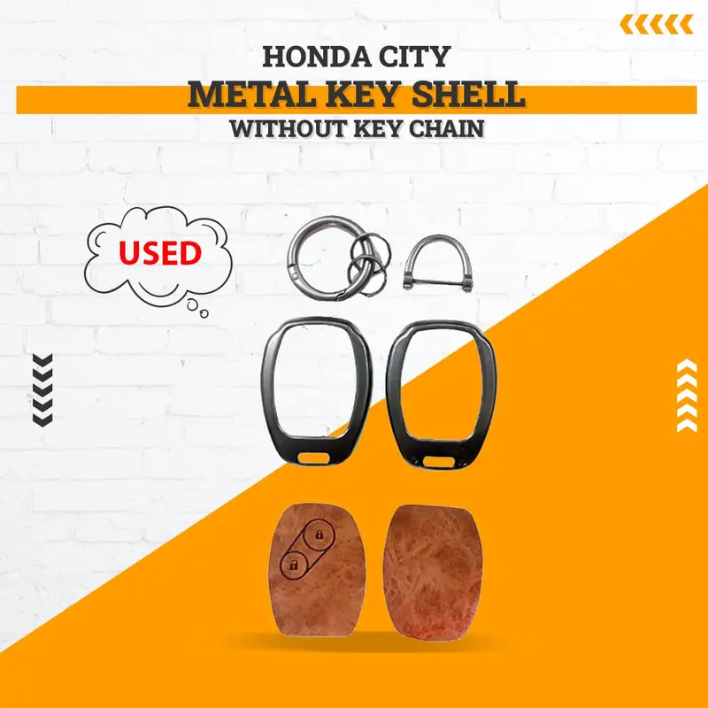 Used Honda City Metal Key Shell Without Keychain 2012 - 2022 1