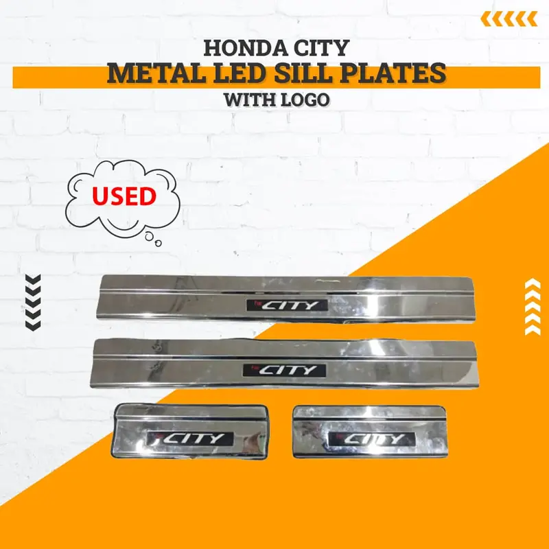 Used Honda City Metal Led Sill Plates With Logo 2021 - 2025 - Led Not Working 1