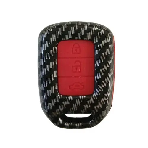 Used Honda City Plastic Key Cover Carbon Fiber With Red Pvc 2021 - 2025 - (Lock Issue) 2