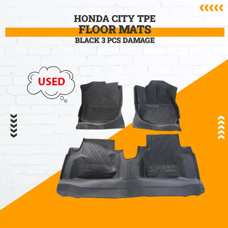 Used Honda City Tpe Floor Mat Black 3 Pcs  Damage 2008 - 2021 1