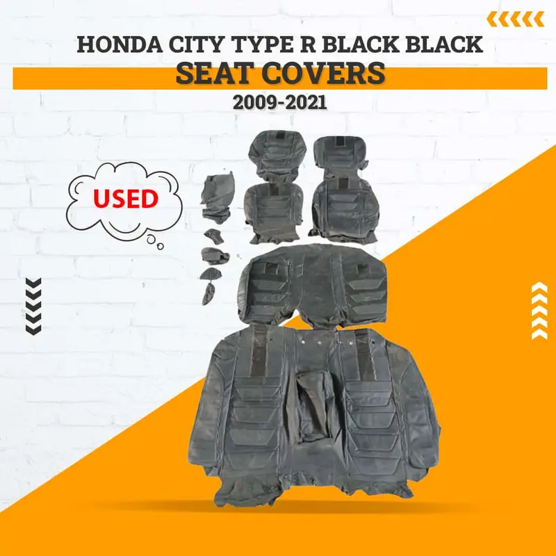 Used Honda City Type R Black Black Seat Covers 12 Pcs 2009 - 2021 1