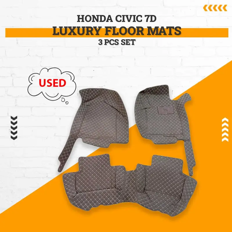 Used Honda Civic 7D Luxury Floor Mats 3 Pcs Set 2016 - 2022 - Damage 1