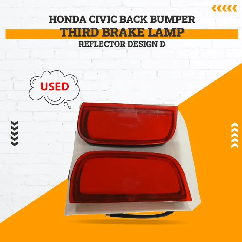 Used Honda Civic Back Bumper Third Brake Lamp Reflector Design D 2016 - 2021 - (Rough Condition) 1