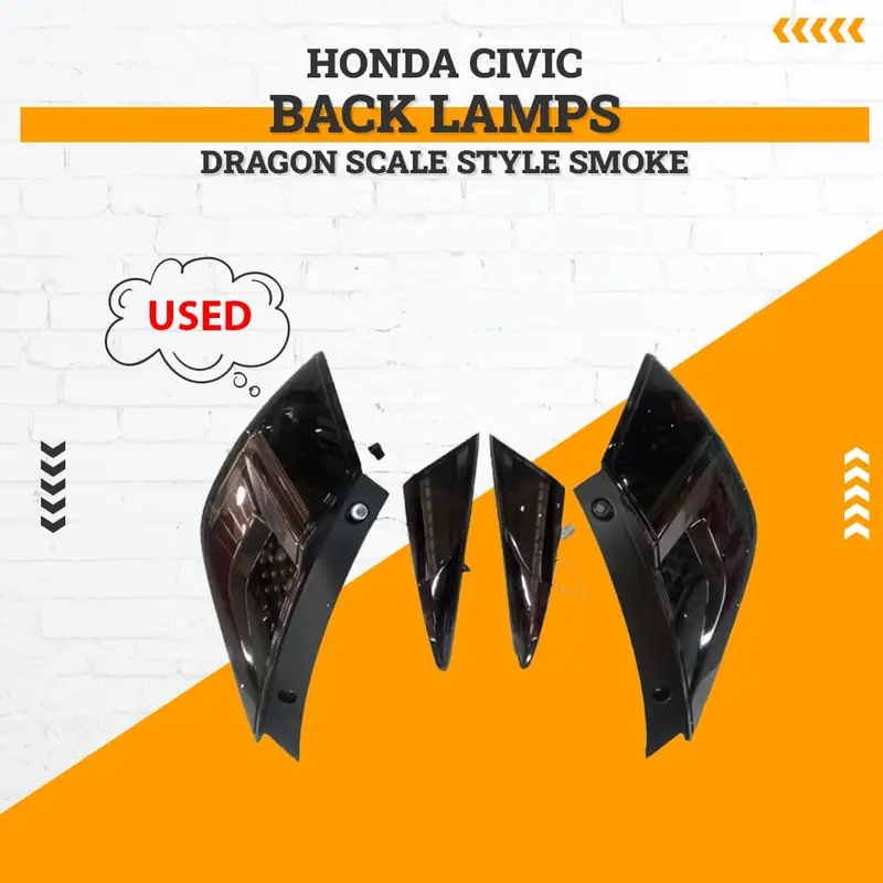 Used Honda Civic Back Lamps Dragon Scale Style Smoke 2016 - 2021 1