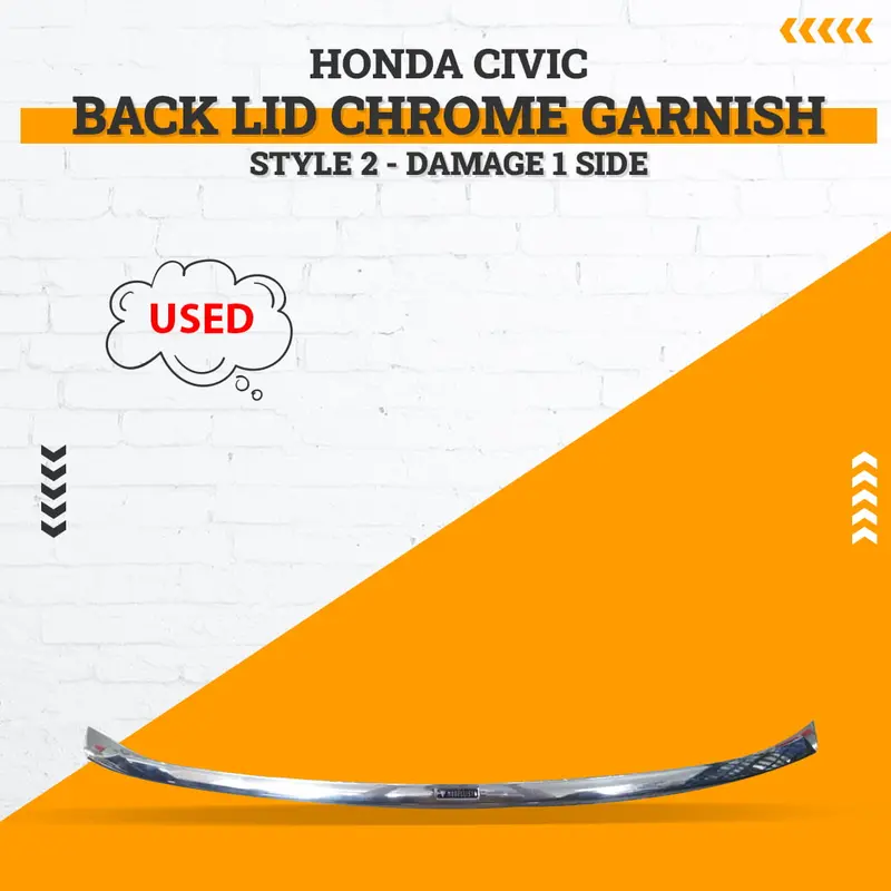 Used Honda Civic Back Lid Chrome Garnish Style 2 - Damage 1 Side) Model 2016-2021 1