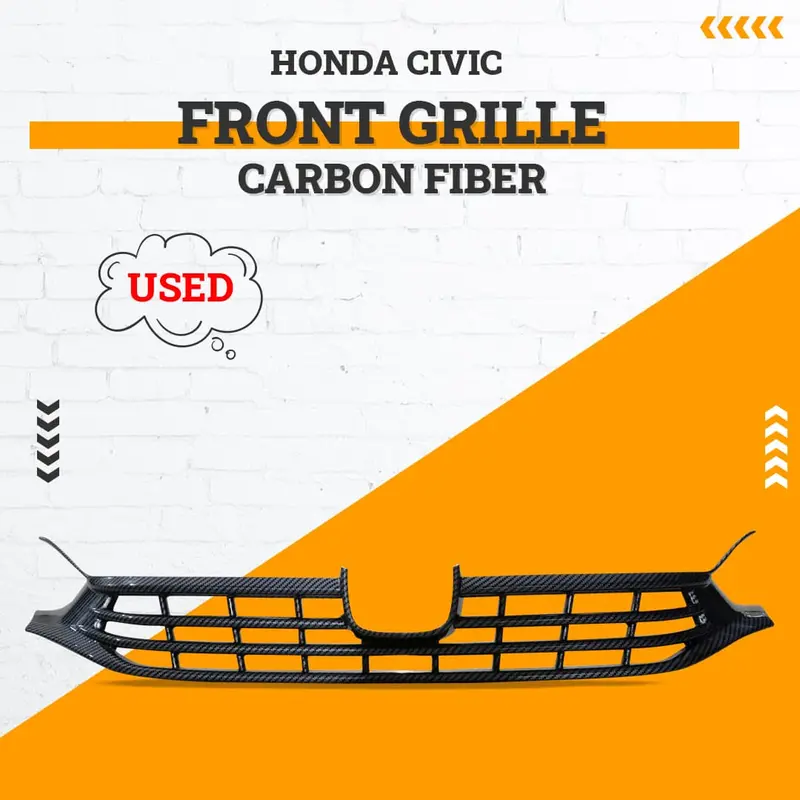 Used Honda Civic Front Grille Carbon Fiber 2022 - 2025 1