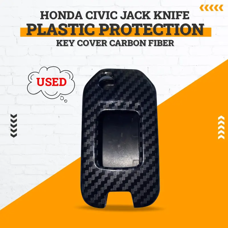 Used Honda Civic Jack Knife Plastic Protection Key Cover Carbon Fiber 1