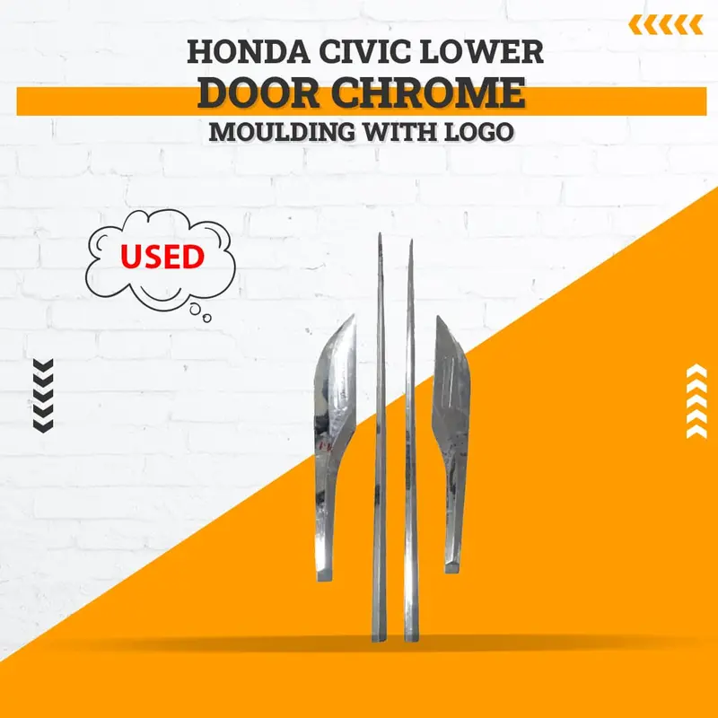 Used Honda Civic Lower Door Chrome Moulding With Logo Ma00922/923 2016 - 2021 1