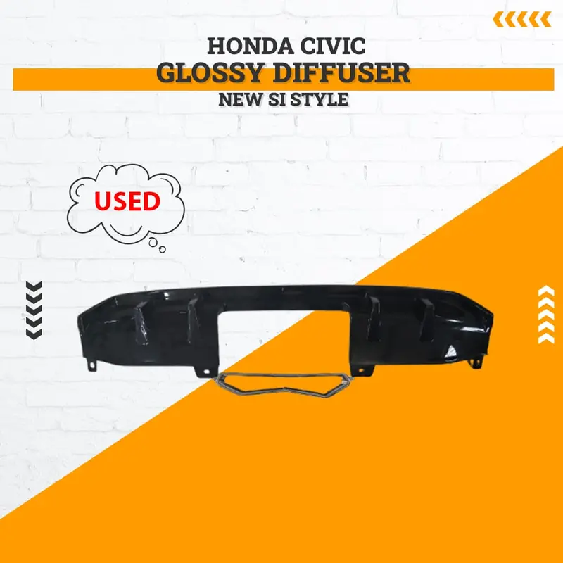 Used Honda Civic New Si Style Glossy Diffuser 2016 - 2021 - Damage 1