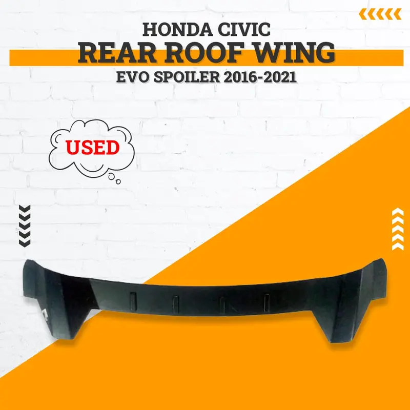 Used Honda Civic Rear Roof Wing Evo Spoiler 2016 - 2021 1