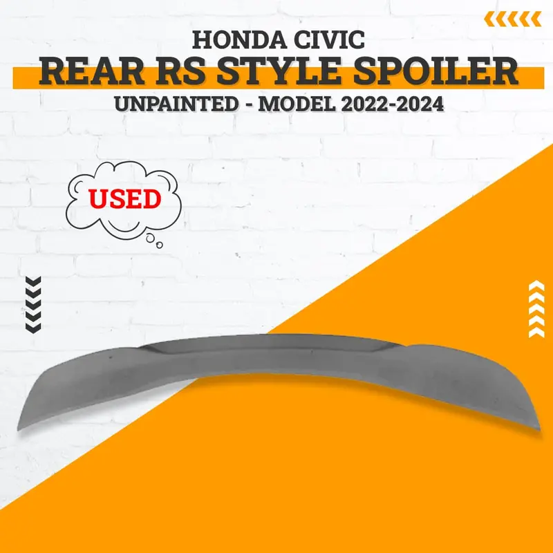 Used Honda Civic Rear Rs Style Spoiler Unpainted 2022 - 2025 1