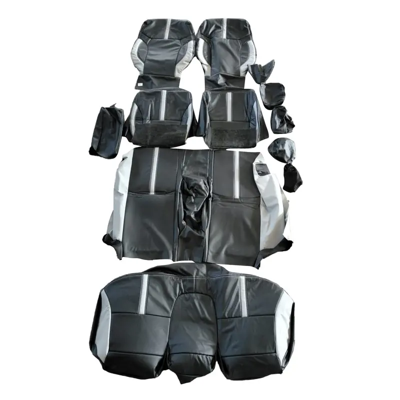 Used Honda Civic Rebirth Hockey Design Seat Covers 2013 - 2015 - Black With Grey 12 Pcs 2