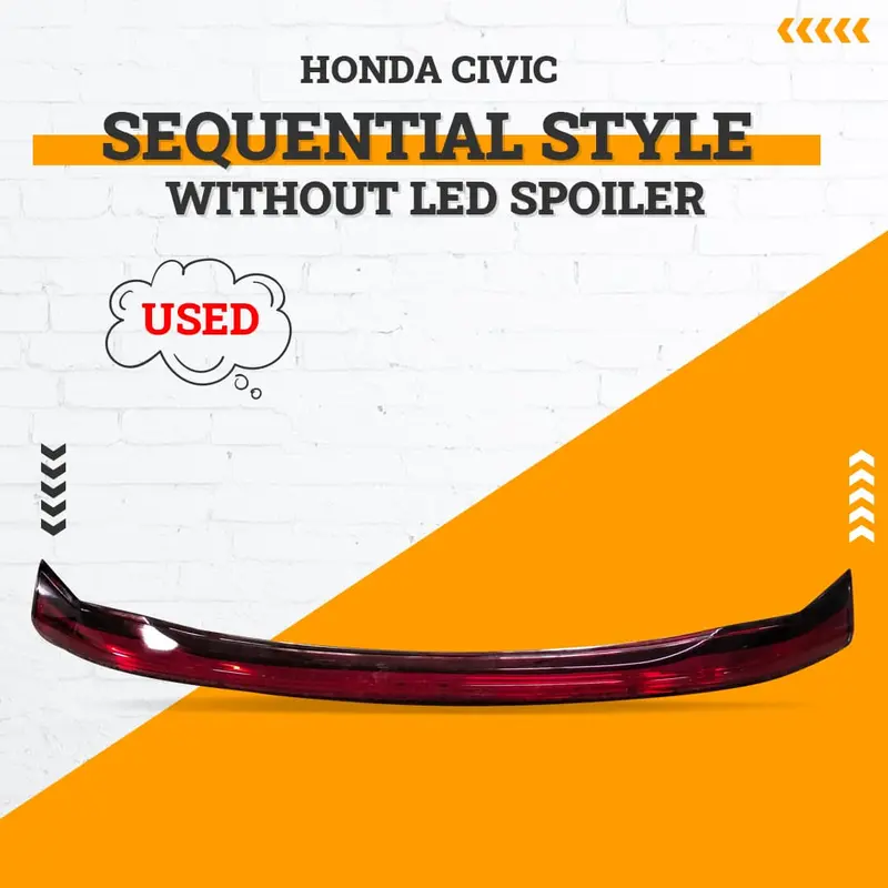 Used Honda Civic Sequential Style Without Led Spoiler 2016 - 2021 1