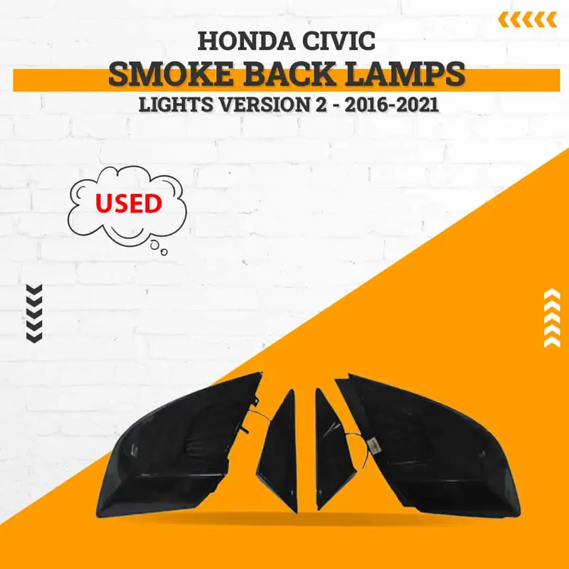 Used Honda Civic Smoke Back Lamps Lights Version 2 2016 - 2021 - Corners Damage 1
