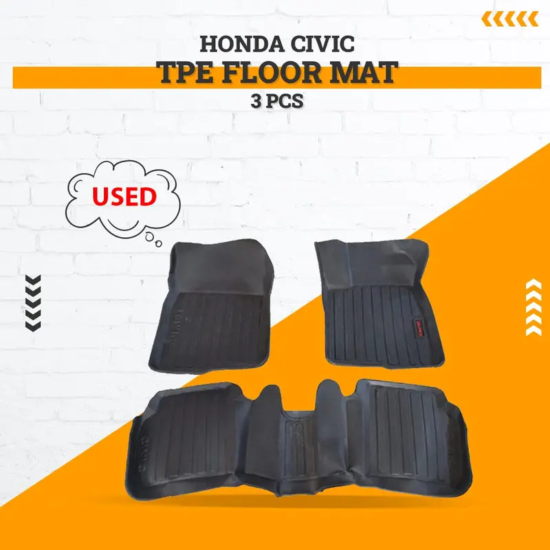 Used Honda Civic Tpe Floor Mat Black 3 Pcs 2022 - 2025 1