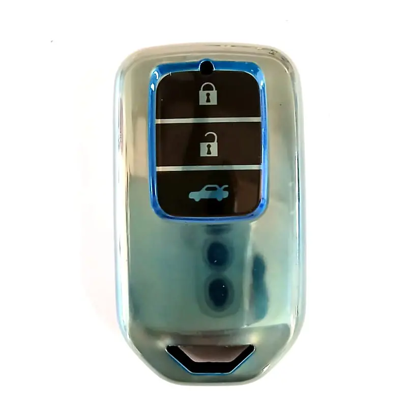 Used Honda Civic Tpu Key Cover 3 Button Blue Color 2016 - 2021 - (Rough Condition) 2