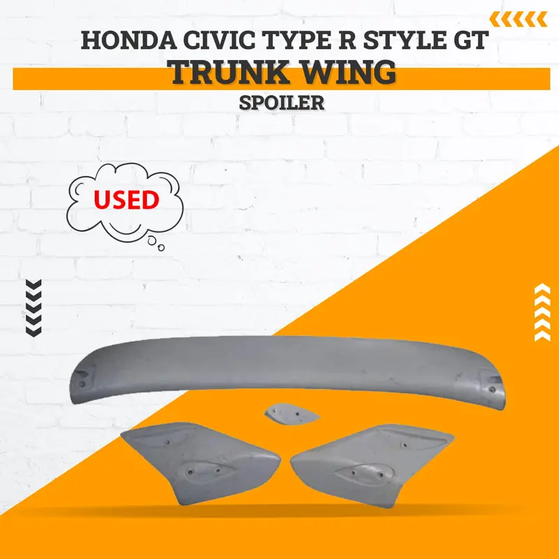 Used Honda Civic Type R Style Gt Trunk Wing Spoiler - (Small Fitting Piece Missing)- 2016-2021 1