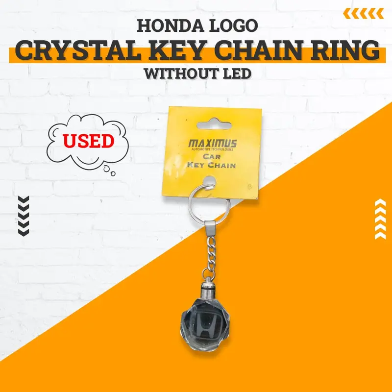 Used Honda Logo Without Led Crystal Keychain Ring 1