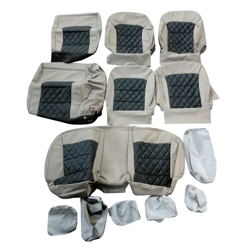 Used Hyundai Elantra Diamond Style Seat Covers 13 Pcs 2021 - 2024 - Beige With Black 2