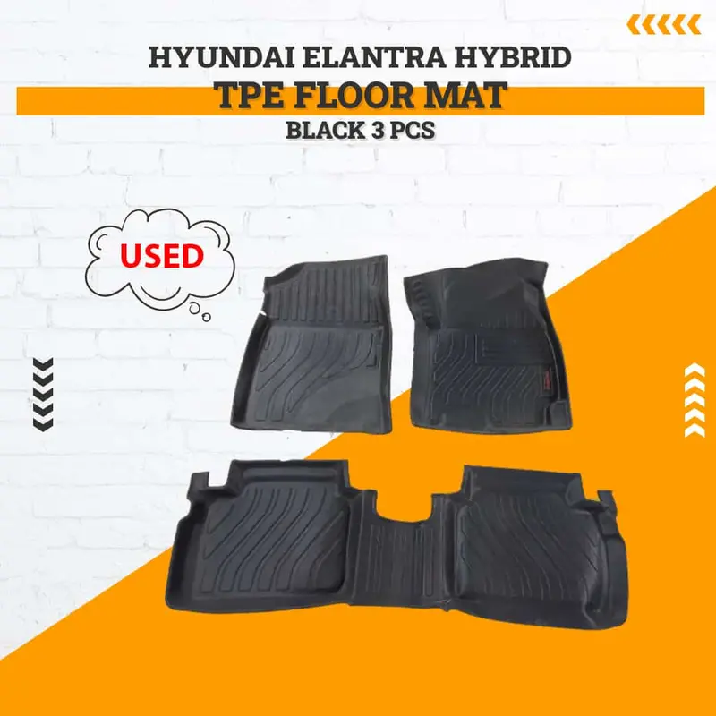 Used Hyundai Elantra Hybrid Tpe Floor Mat Black 3 Pcs 2025 - 2026 - Damage 1