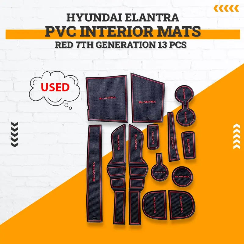 Used Hyundai Elantra Pvc Interior Mats Red 7Th Generation Incomplete 1