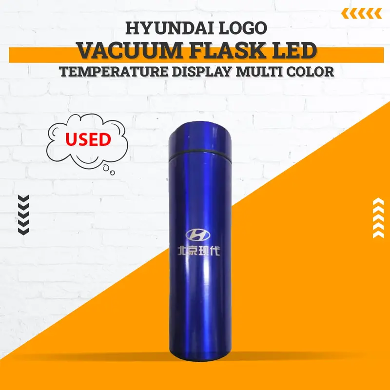 Used Hyundai Logo Vacuum Flask Led Temperature Display Multi Color 1