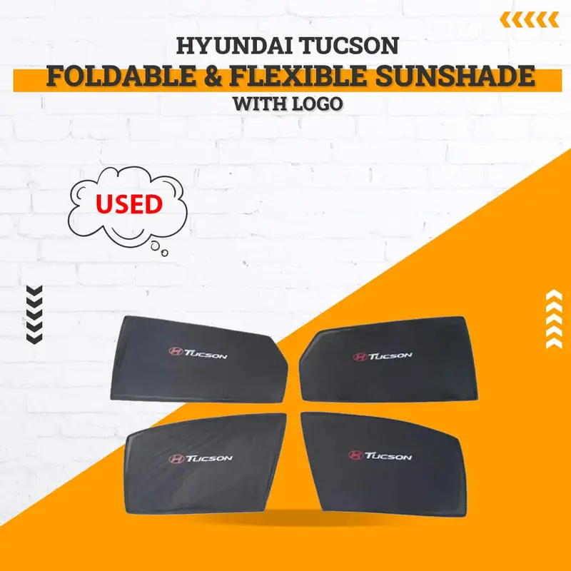 Used Hyundai Tucson Foldable & Flexible Sunshade With Logo 2020 - 2024 - (Rough Condition) 1
