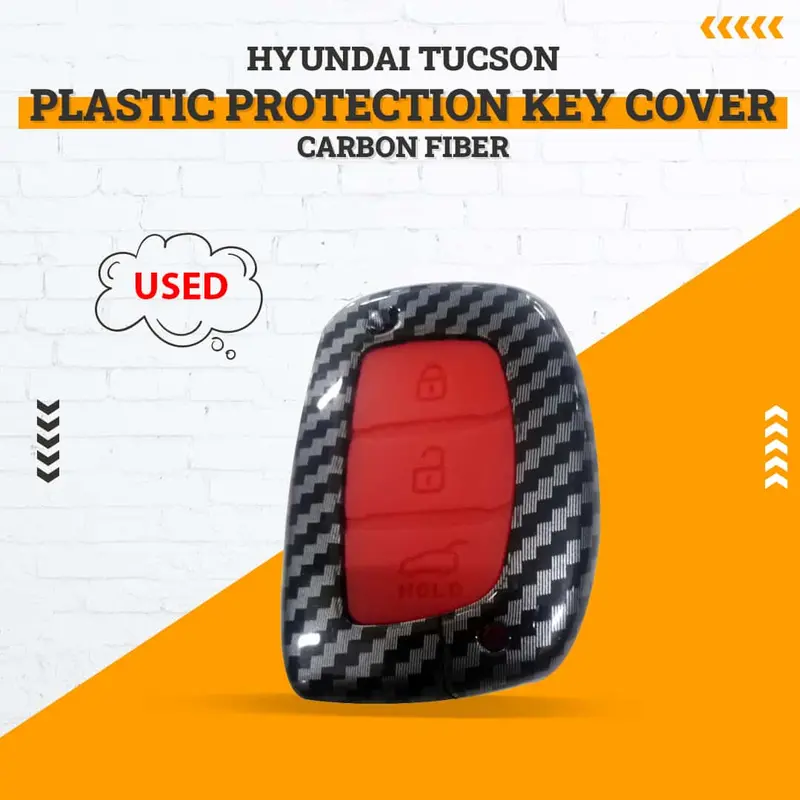 Used Hyundai Tucson Plastic Protection Key Cover Carbon Fiber 2020 - 2024 1