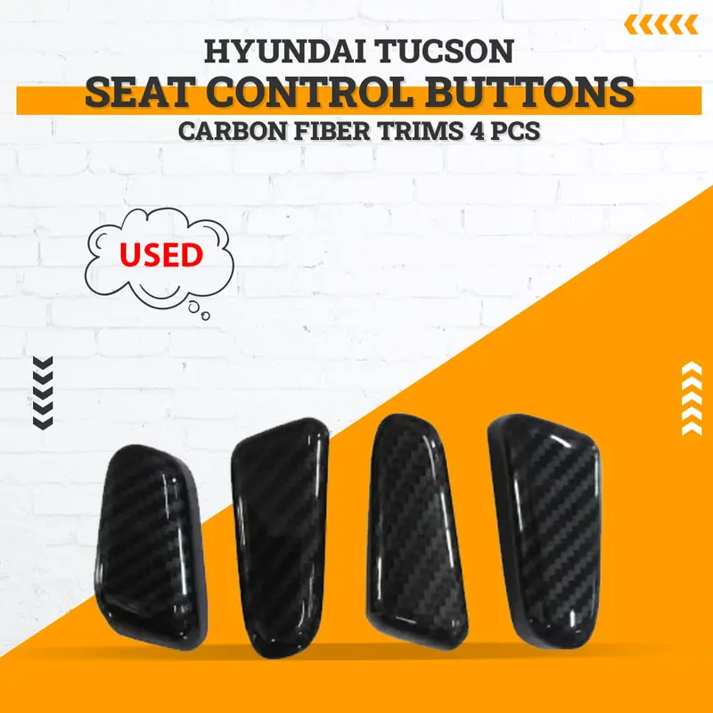 Used Hyundai Tucson Seat Control Buttons Carbon Fiber Trims 4 Pcs 2020 - 2024 1