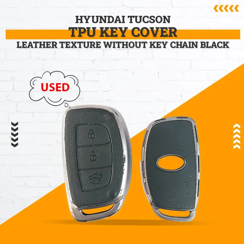 Used Hyundai Tucson Tpu Key Cover Leather Texture Black 2020 - 2024 - Without Key Chain  - (Rough Condition) 1