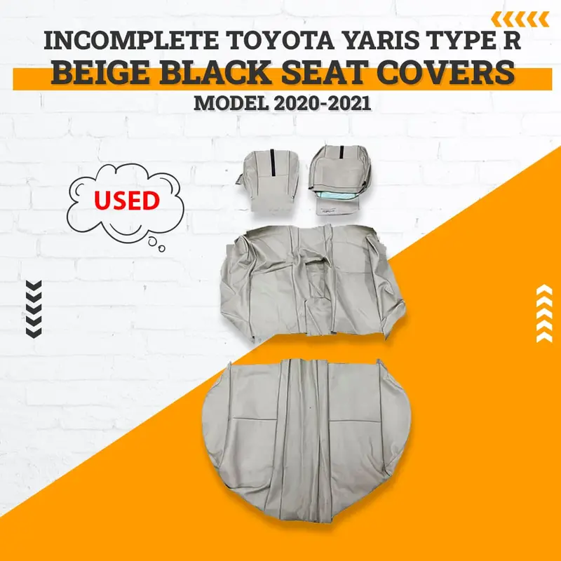 Used Incomplete Toyota Yaris Type R Beige Black - Seat Covers - Model 2020-2021 1