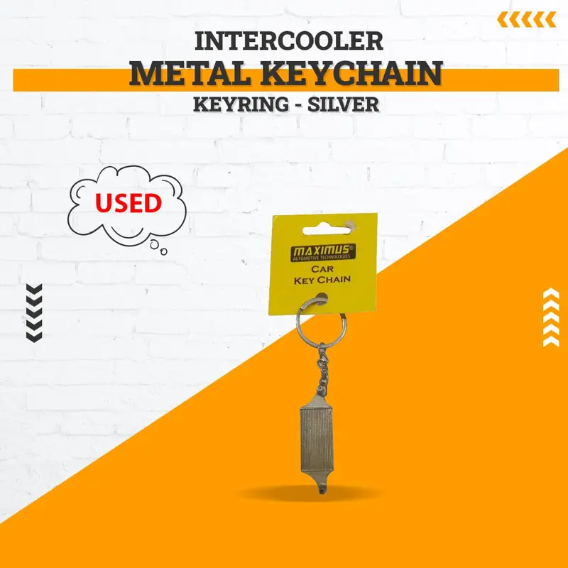 Used Intercooler Metal Keychain Keyring - Silver 1
