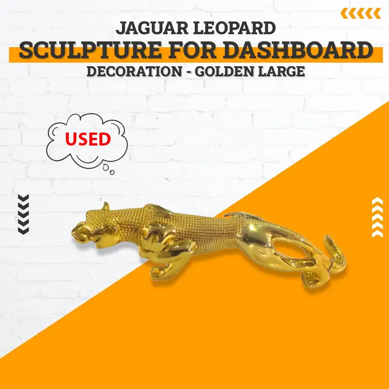 Used Jaguar Leopard Sculpture For Dashboard Decoration - Golden Large 1