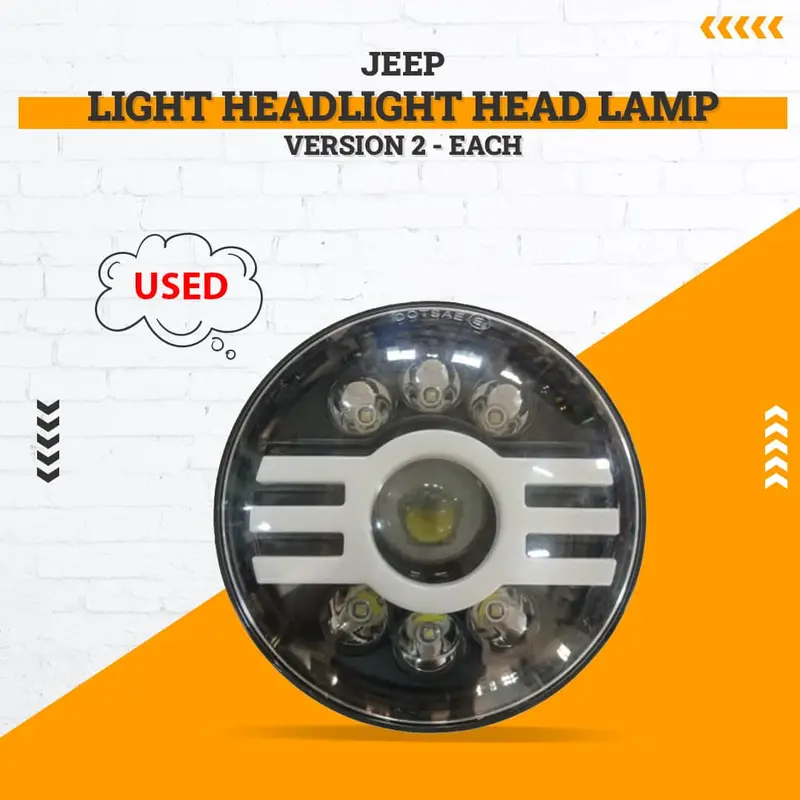 Used Jeep Light Headlight Head Lamp Version 2 - Each - (White Piece Not Fixes In Light) 1