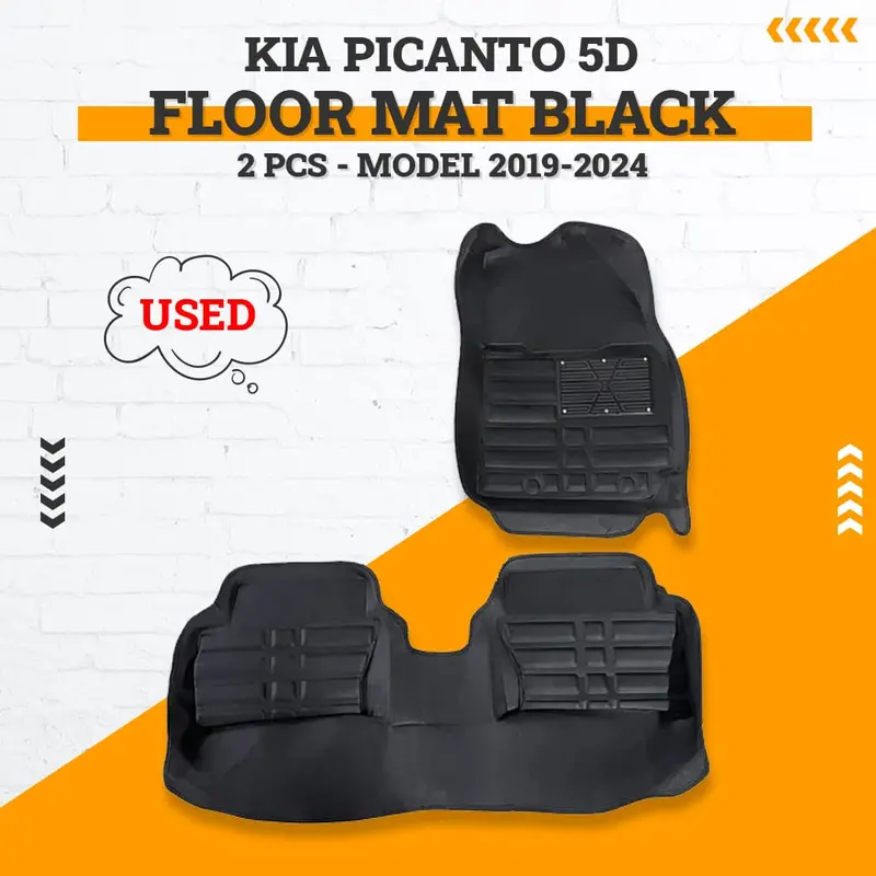 Used Kia Picanto 5D Floor Mat Black 2 Pcs 2019 - 2025 1