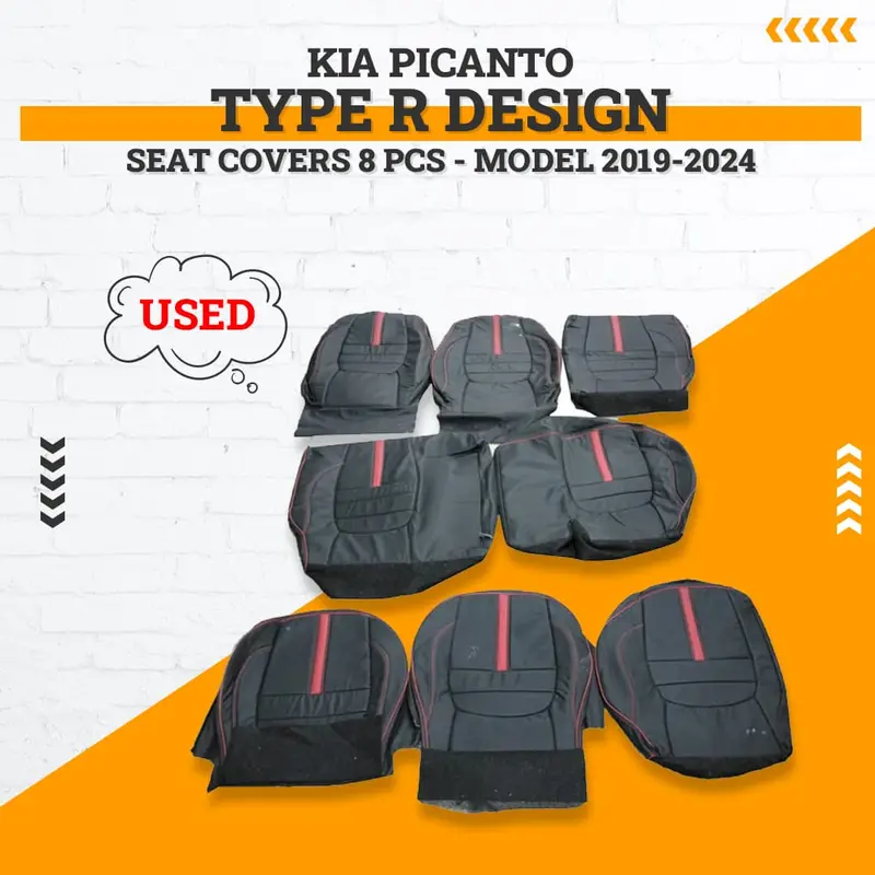 Used Kia Picanto Type R Design Seat Covers 8 Pcs  2019 - 2025 1