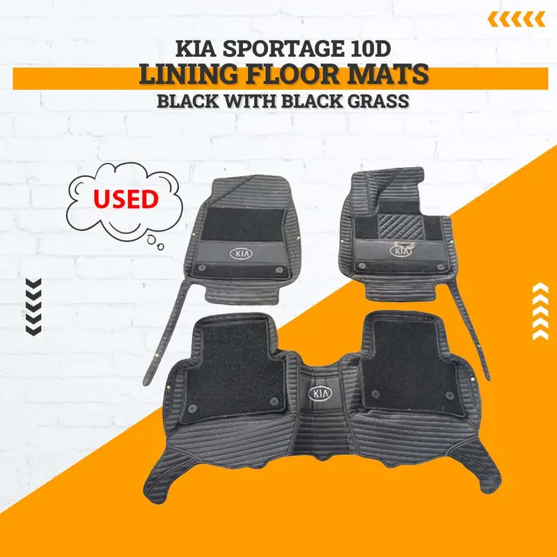 Used Kia Sportage 10D Lining Floor Mats Black With Black Grass 2019 - 2025 - Damage 1