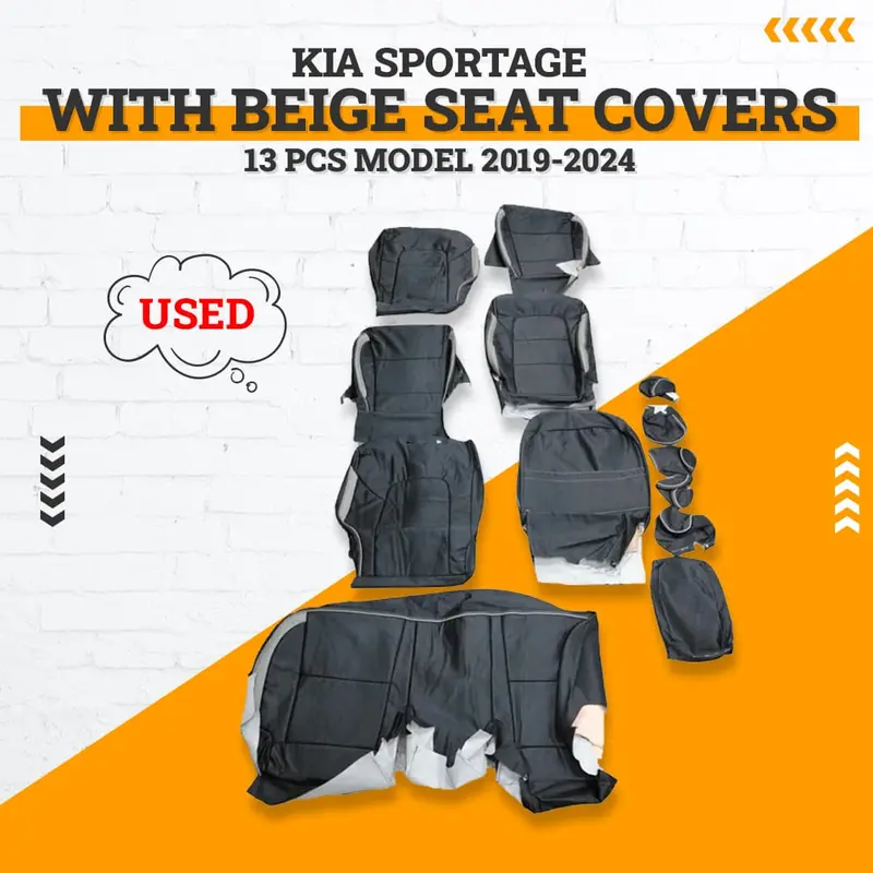 Used Kia Sportage Black With Beige Seat Covers 13 Pcs Model 2019-2024 1