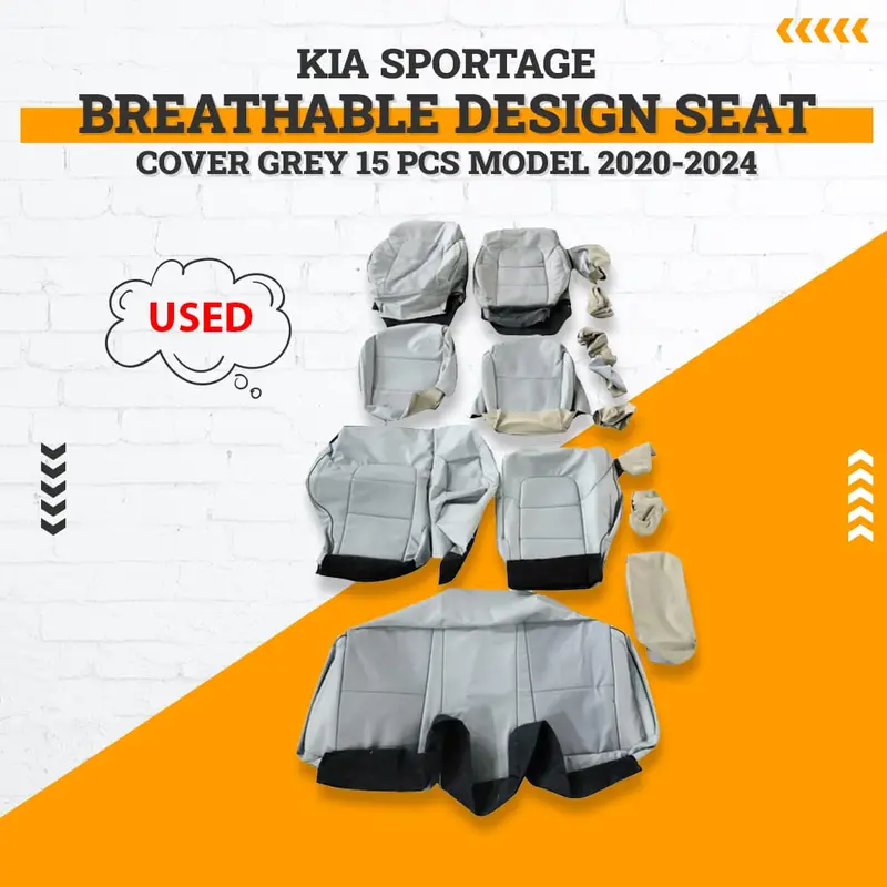 Used Kia Sportage Breathable Design Seat Cover Grey 15 Pcs 2020-2024 1