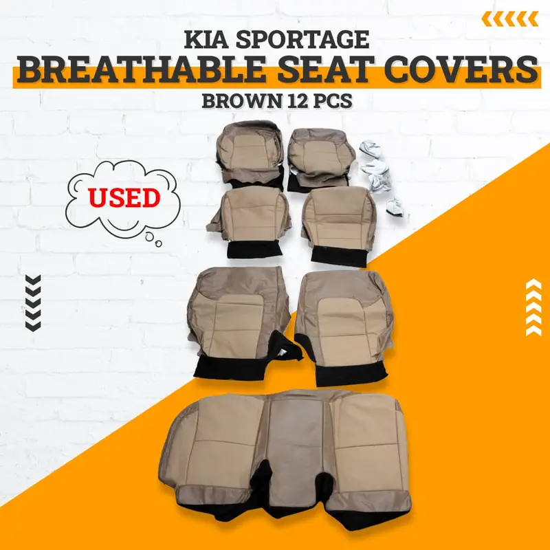 Used Kia Sportage Breathable Seat Covers Brown 12 Pcs 2019-2024 1