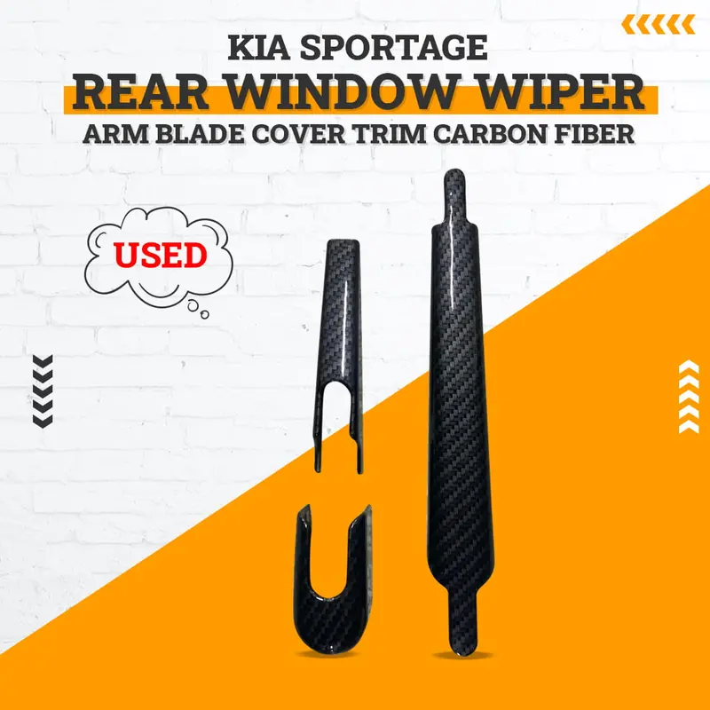 Used Kia Sportage Rear Window Wiper Arm Blade Cover Trim Carbon Fiber - Model 2019 -2024 1