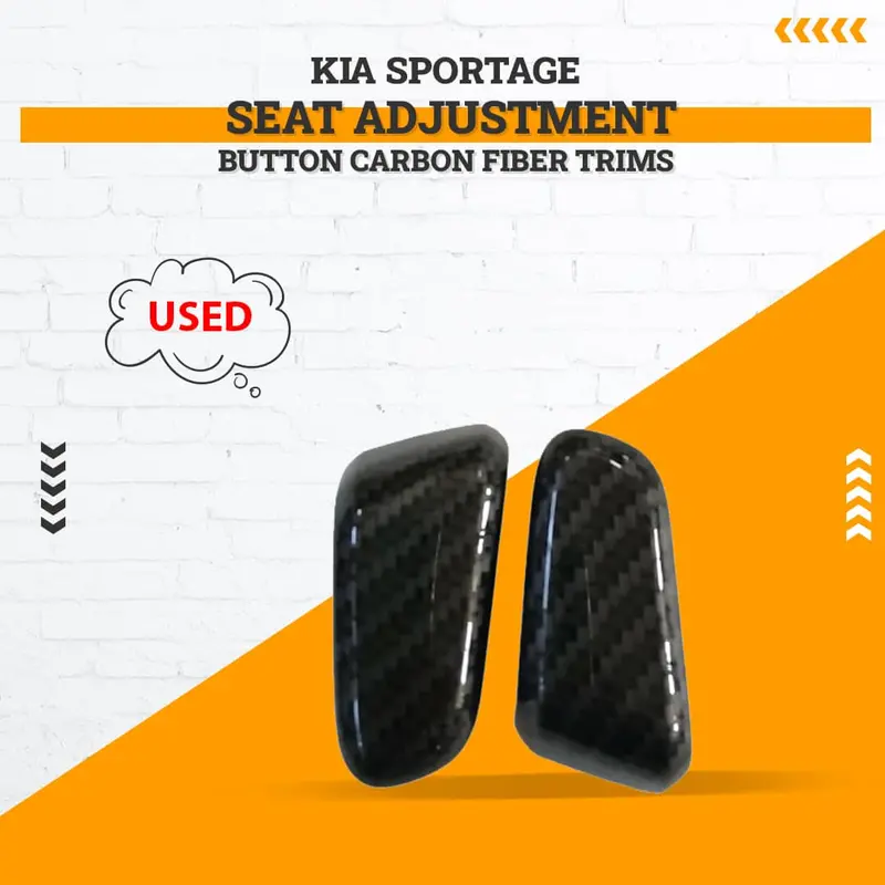 Used Kia Sportage Seat Adjustment Button Carbon Fiber Trims 2019-2024 2 Pcs 1