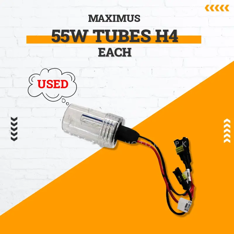 Used Maximus 55W Hid Tubes H4 Without Halogen Bulb - Each - For Head Lights | Headlamps | Bulb | Light 1