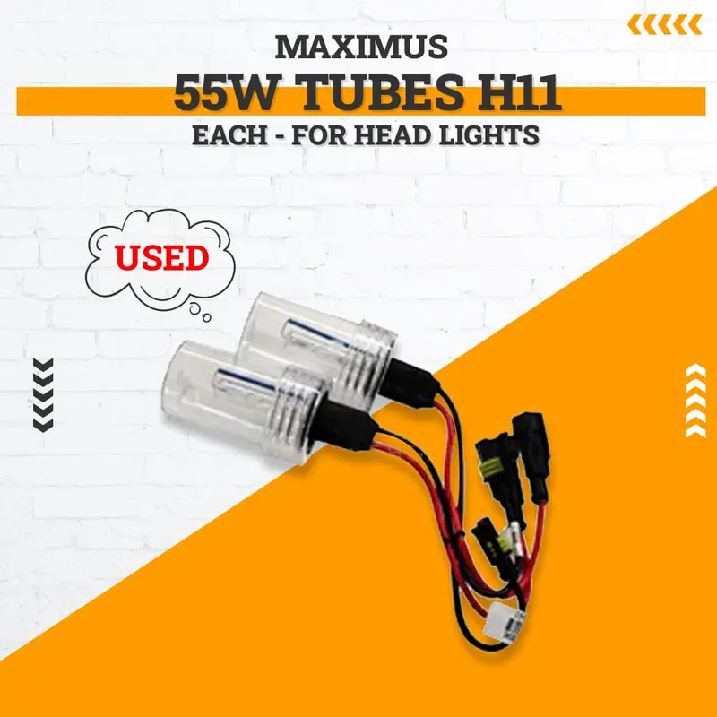 Used Maximus 55W Tubes H11 - Each - For Head Lights | Headlamps | Bulb | Light 1