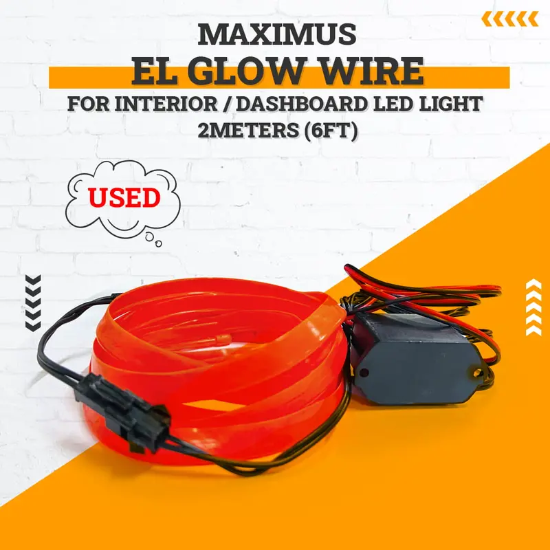 Used Maximus El Glow Wire For Interior / Dashboard Led Light 2Meters (6Ft) 1