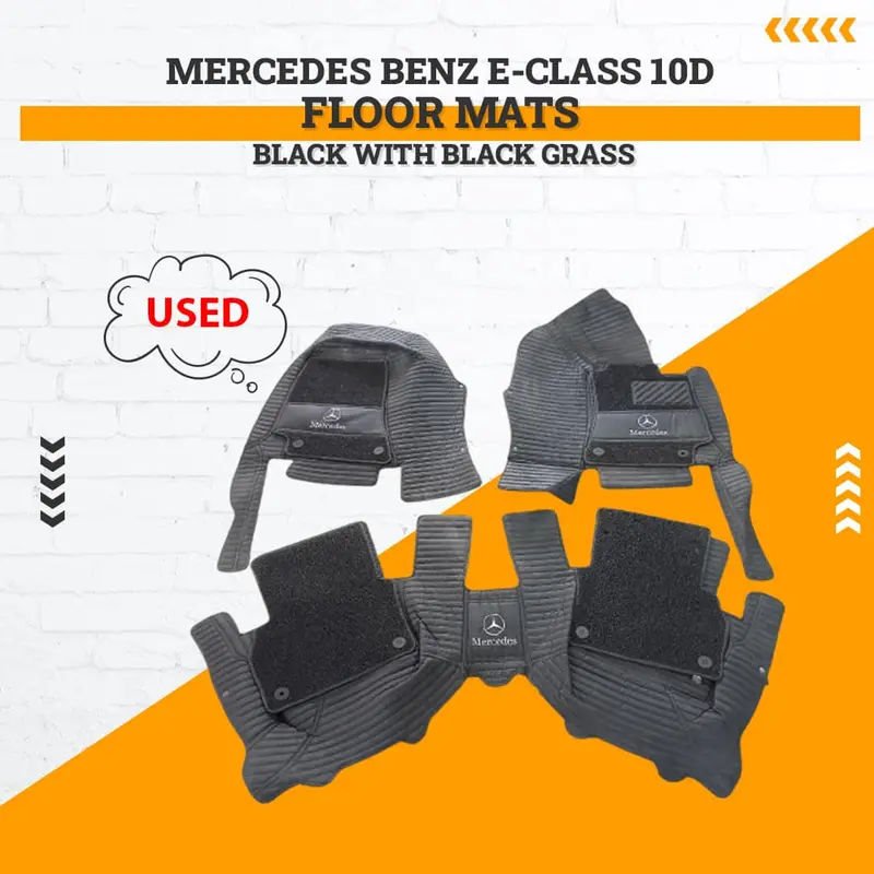 Used Mercedes Benz E-Class 10D Floor Mats Black With Black Grass 2016 - 2025 - Damage 1