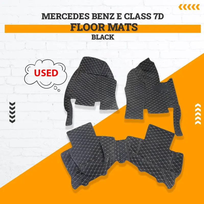 Used Mercedes Benz E Class 7D Floor Mats Black 3Pcs 2016 - 2018 - Rough Condition 1